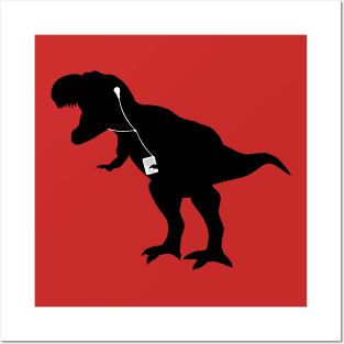 Music Loving T-Rex Posters and Art